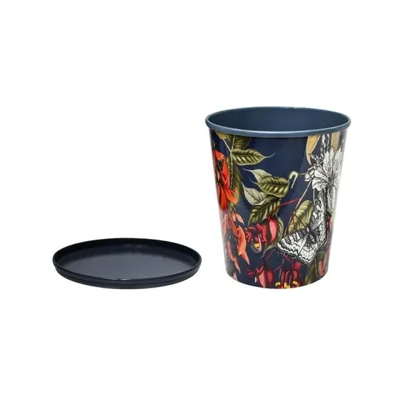 Indoor Planter with Saucer - Navy, Metal