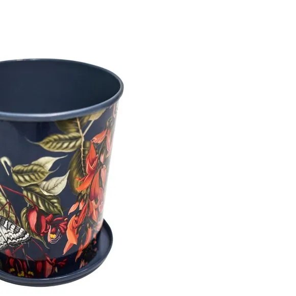 Indoor Planter with Saucer - Navy, Metal