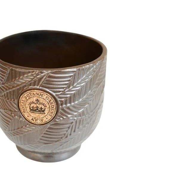 Leaf Embossed Plant Pot - Charcoal, Cork