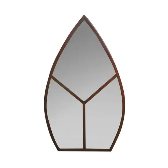 Leaf-Shaped Wall Mirror - Rust, Steel