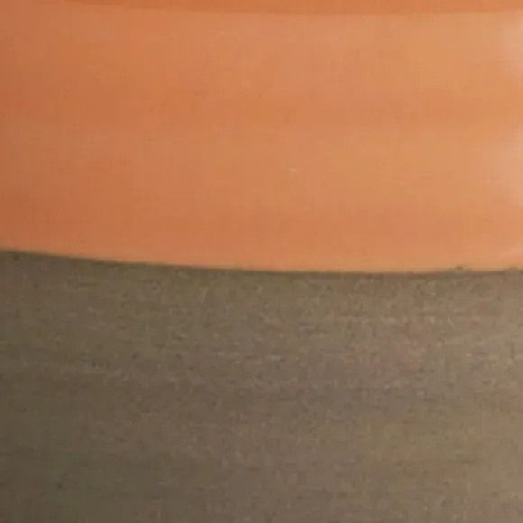 Lipped Plant Pot with Ripple Design - Peach, Ceramic
