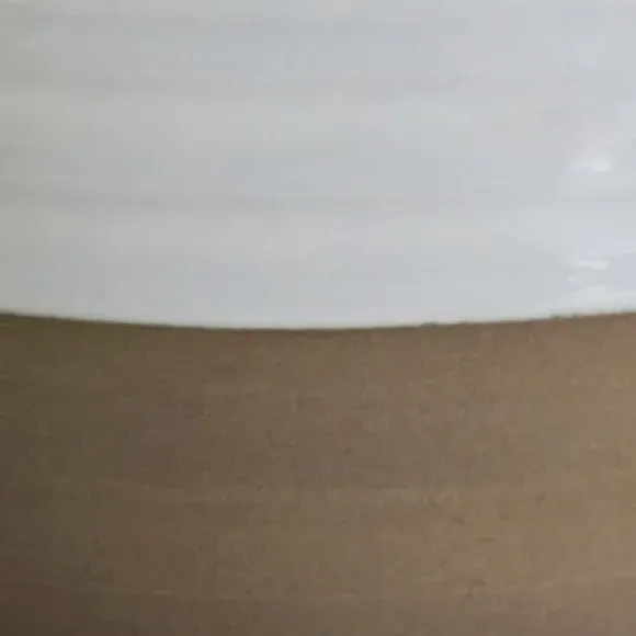 Lipped Plant Pot with Ripple Design - White, Ceramic