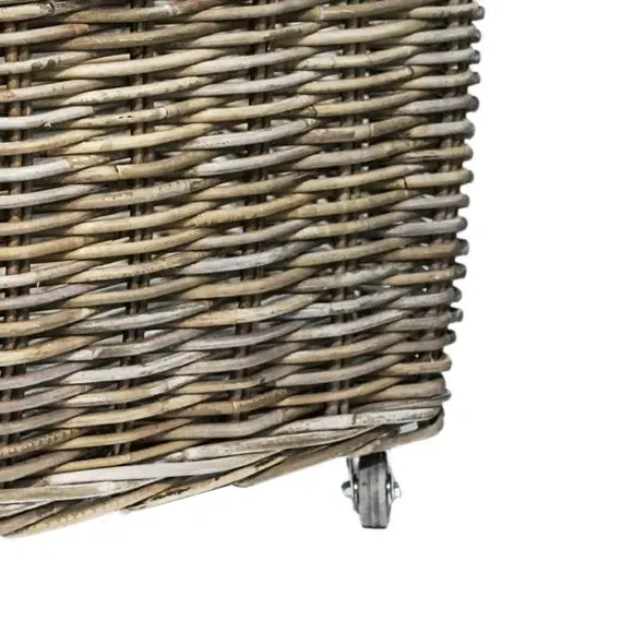 Log Cart with Wheels - Natural, Rattan