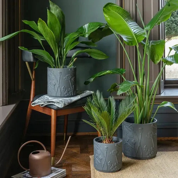 Meadow Plant Pot - Grey, Stoneware