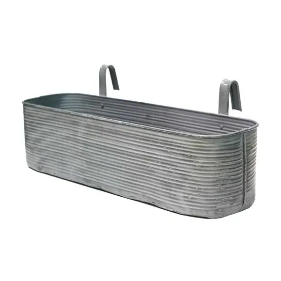 Metal Window Box with Hook - Grey, Iron
