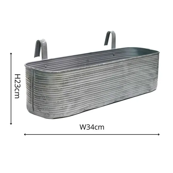 Metal Window Box with Hook - Grey, Iron