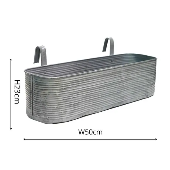 Metal Window Box with Hook - Grey, Iron