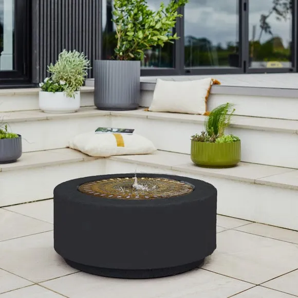 Outdoor Water Feature with LED Lights - Charcoal image