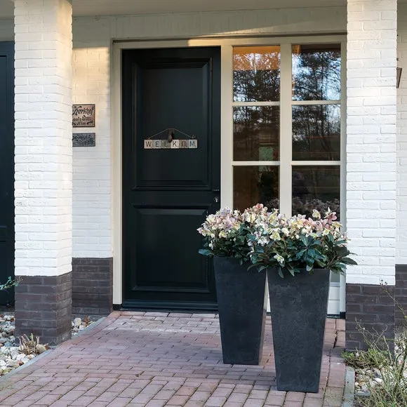 Plant Pot with Drainage - Black, Artstone image
