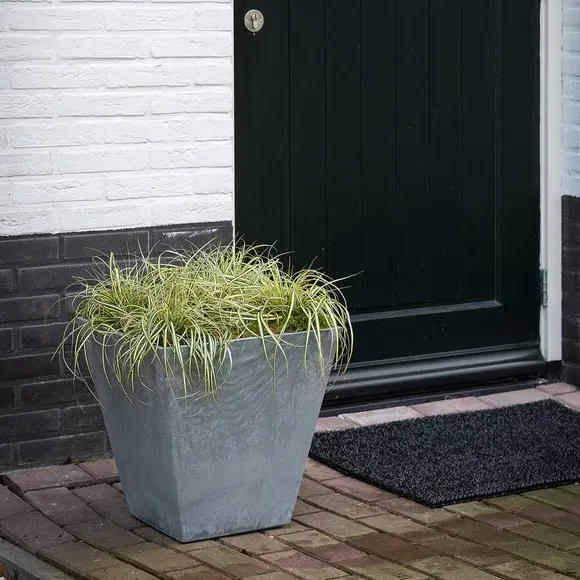 Plant Pot with Drainage - Grey, Artstone