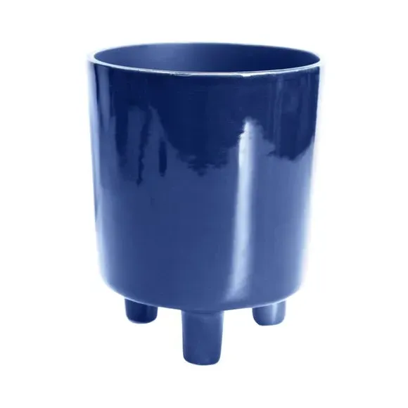 Plant Pot with Feet - Navy, Ceramic
