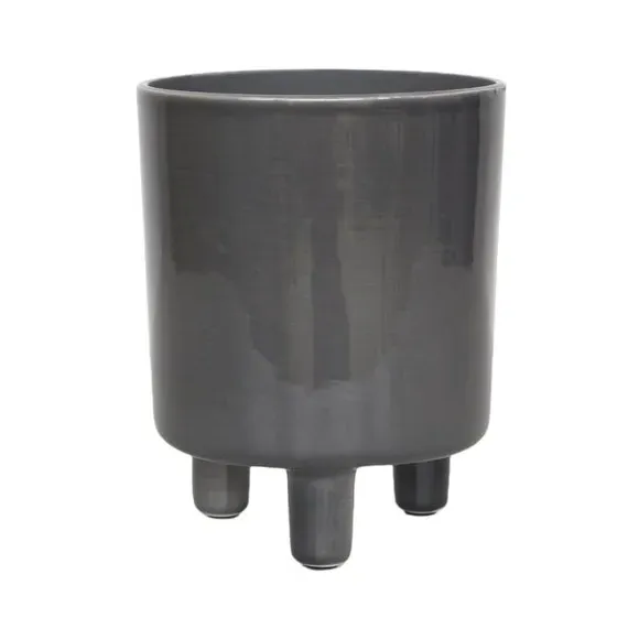 Plant Pot with Feet - Slate, Ceramic