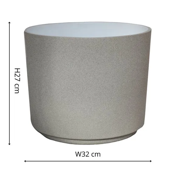 Plant Pot with Textured Finish - Blue Grey
