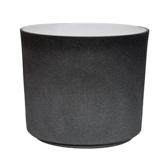 Plant Pot with Textured Finish - Dark Grey