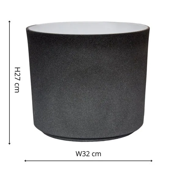 Plant Pot with Textured Finish - Dark Grey