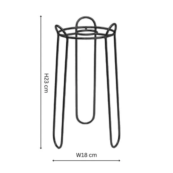 Plant Stand Contemporary Design - Black, Iron