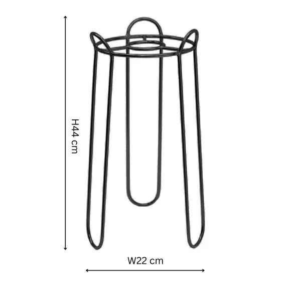 Plant Stand Contemporary Design - Black, Iron