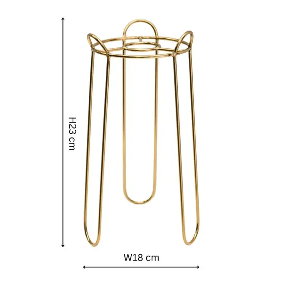 Plant Stand Contemporary Design - Gold, Iron