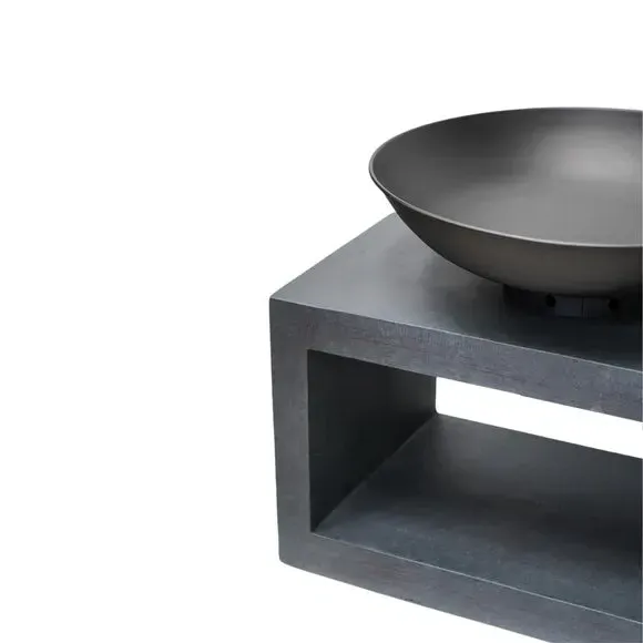 Rectangle Fire Bowl Console - Dark Grey, Granite