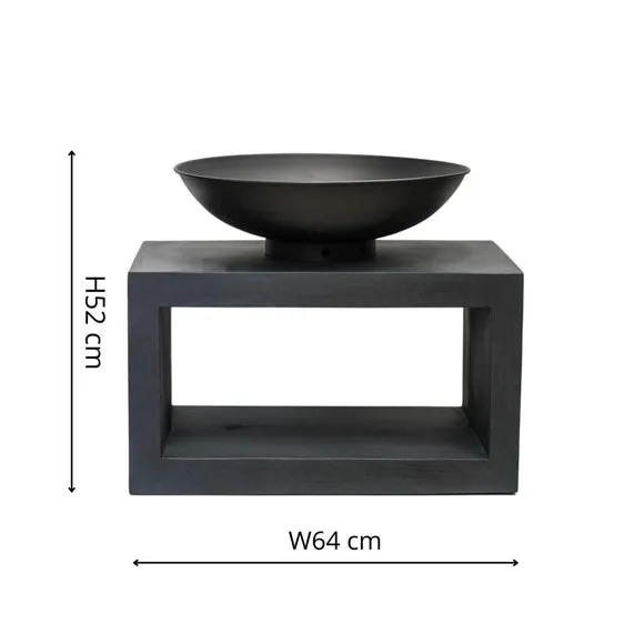 Rectangle Fire Bowl Console - Dark Grey, Granite