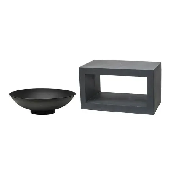 Rectangle Fire Bowl Console - Dark Grey, Granite