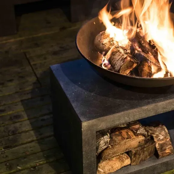 Rectangle Fire Bowl Console - Dark Grey, Granite image