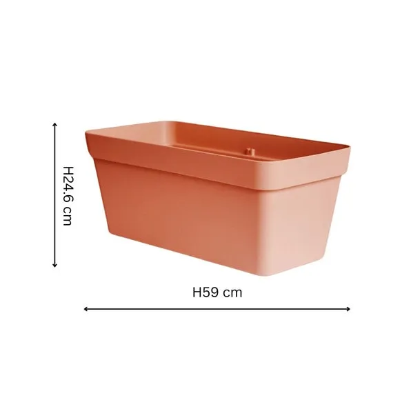 Rectangle Planter with Wheels - Terracotta, Plastic