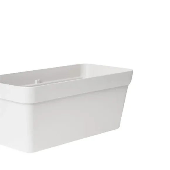 Rectangle Planter with Wheels - White, Plastic