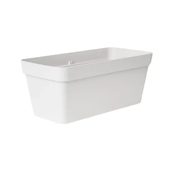 Rectangle Planter with Wheels - White, Plastic