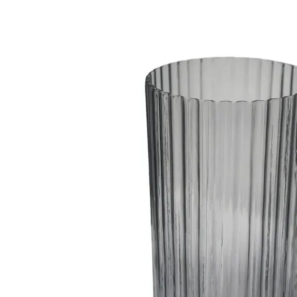 Ribbed Glass Vase - Clear