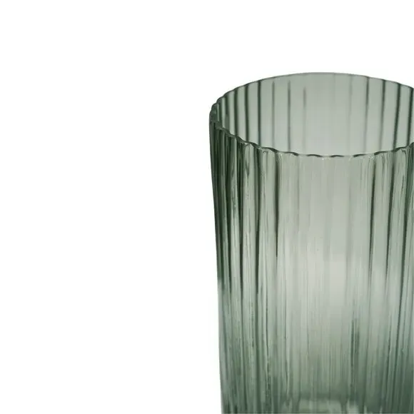 Ribbed Glass Vase - Sage
