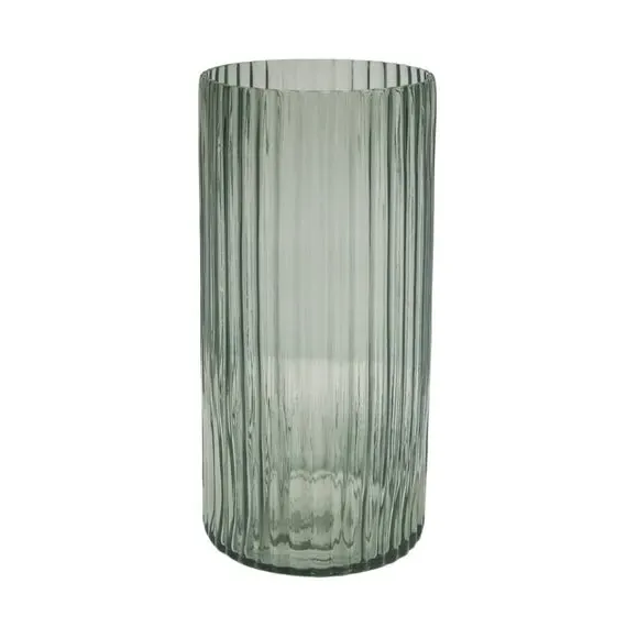 Ribbed Glass Vase - Sage