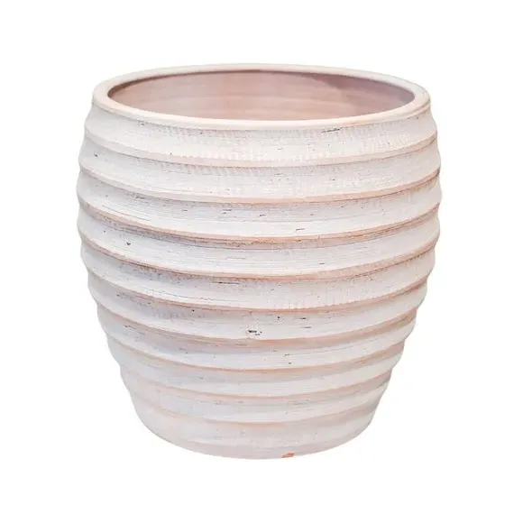 Ribbed Plant Pot - Natural, Terracotta image