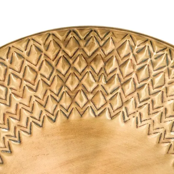 Round Decorative Tray Embossed - Gold, Steel