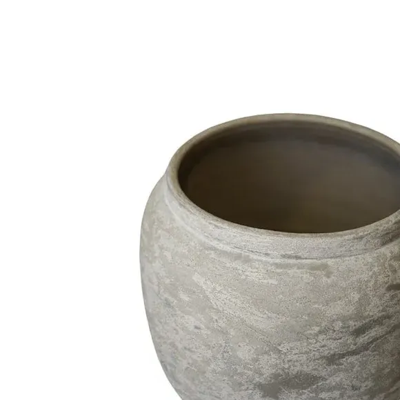 Rustic Plant Pot with Glaze - Grey, Terracotta