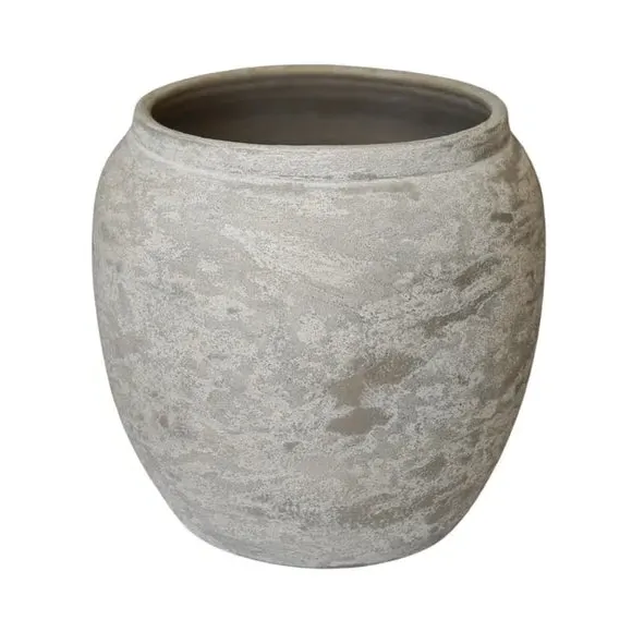Rustic Plant Pot with Glaze - Grey, Terracotta image