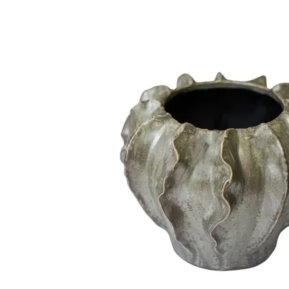 Scarlet Coral Reef Ceramic Vase - Green, Ceramic