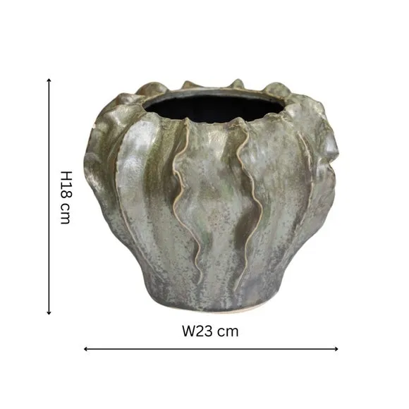 Scarlet Coral Reef Ceramic Vase - Green, Ceramic