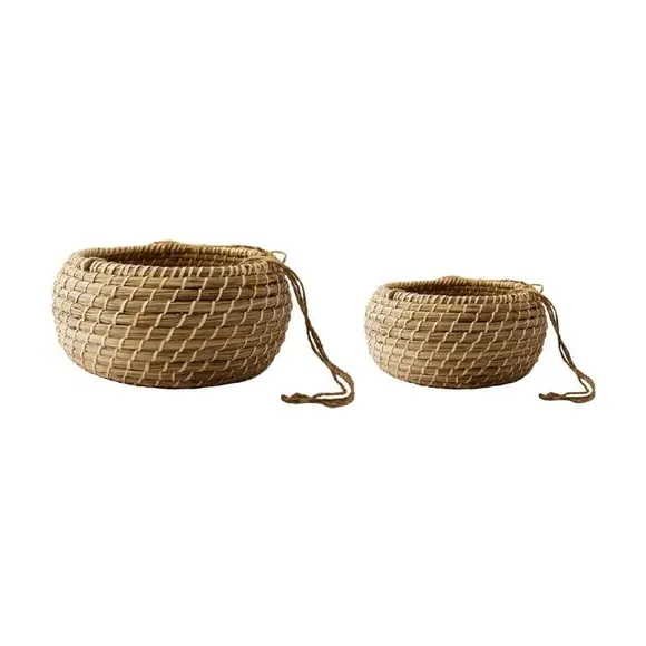 Set of 2 Hanging Plant Pots - Natural, Seagrass