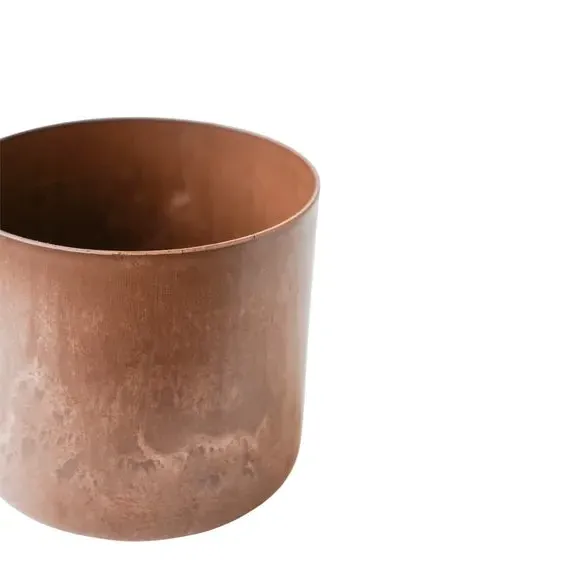 Set of 2 Plant Pots - Brown, Artificial Stone