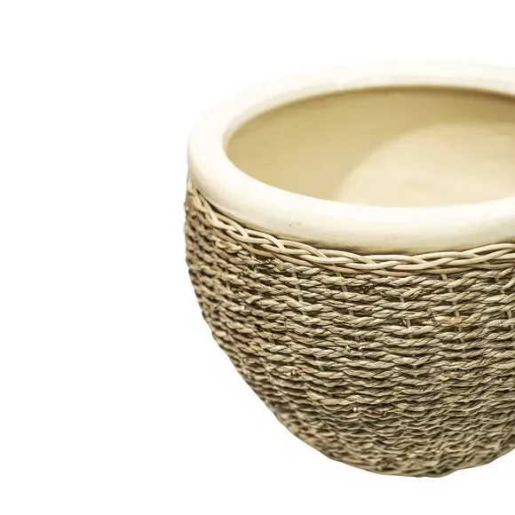 Set of 2 Plant Pots - Natural, Seagrass