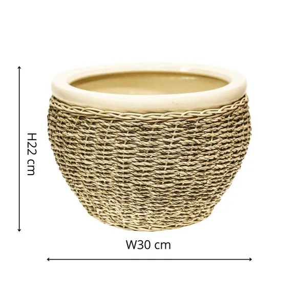 Set of 2 Plant Pots - Natural, Seagrass
