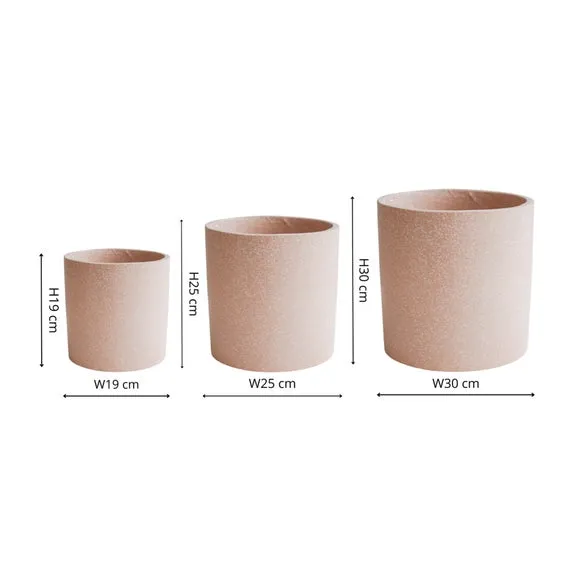 Set of 3 Plant Pots - Blush, Terrazzo