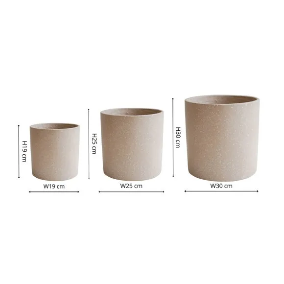 Set of 3 Plant Pots - Caramel, Terrazzo