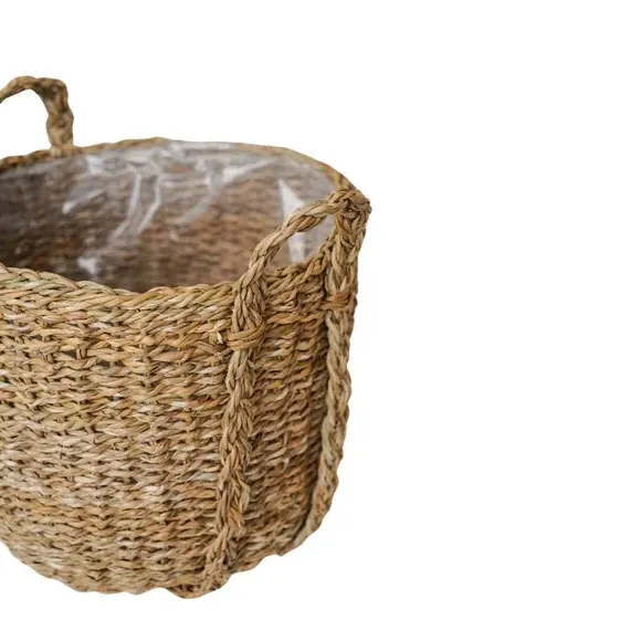 Set of 3 Plant Pots - Natural, Seagrass