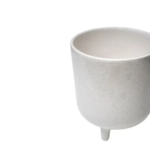 Speckled Plant Pot - White