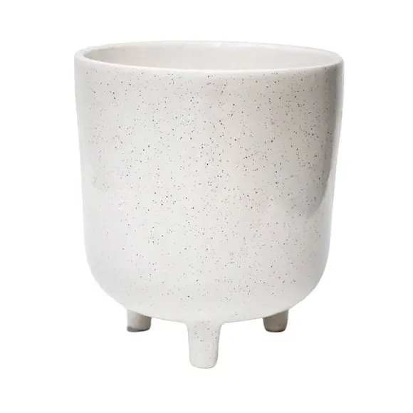 Speckled Plant Pot - White