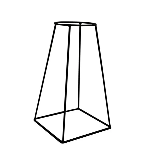 Square Plant Stand Geometric Design - Black, Metal