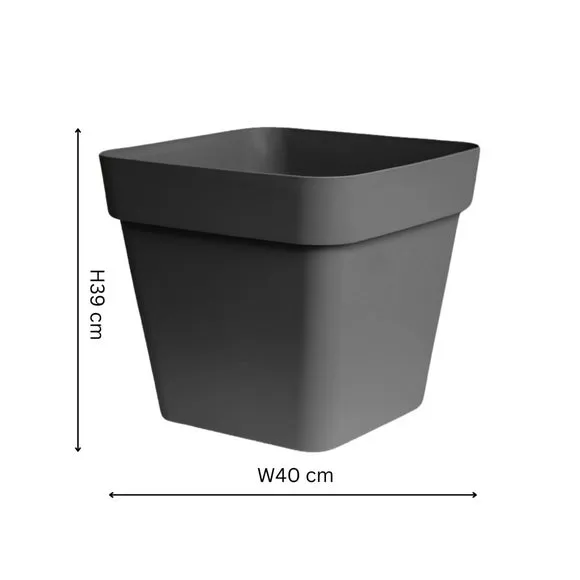 Square Planter with Wheels - Anthracite, Plastic