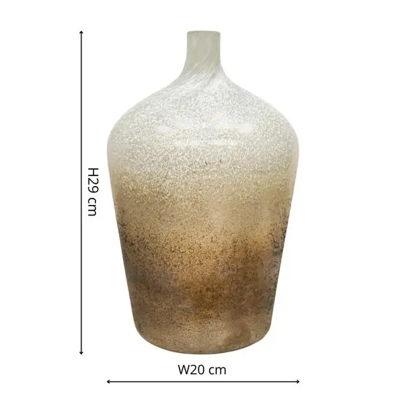 Stem Glass Vase with Frosted Finish - Gold